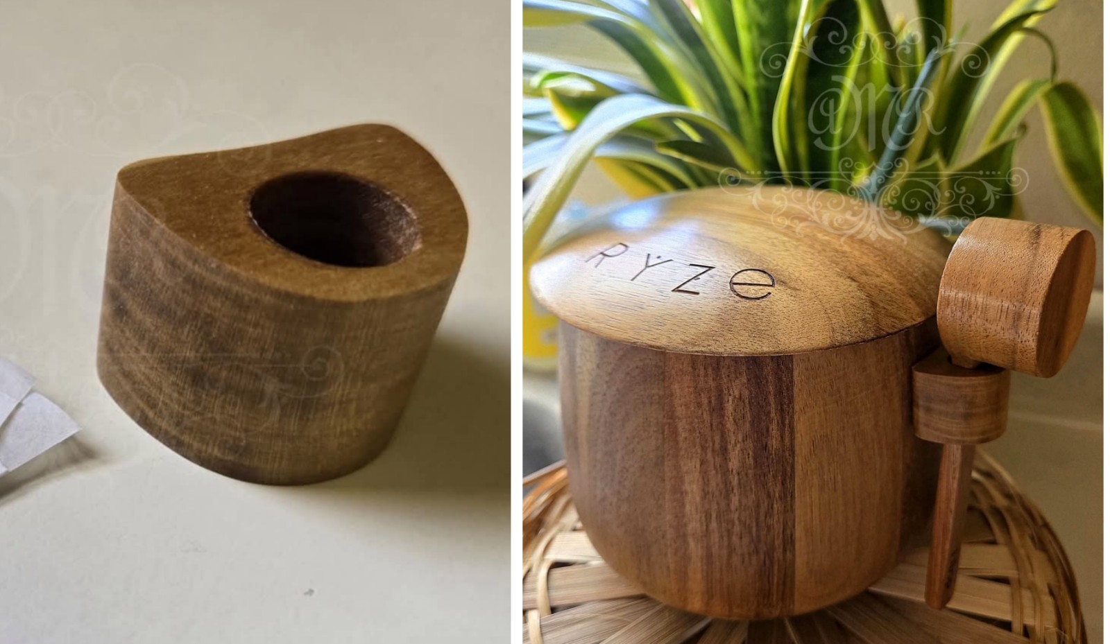 Ryze Ritual Canister Set Scoop Holder, Real Wood *Canister Not Included*