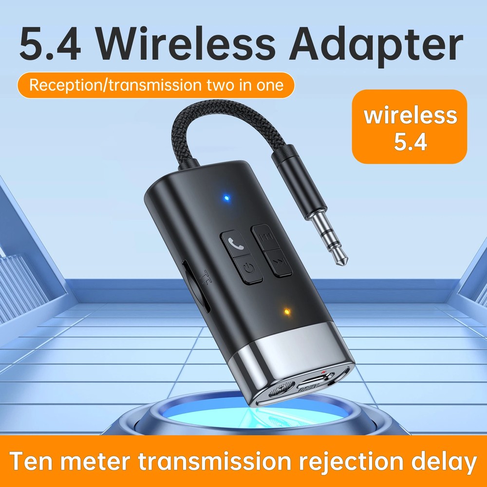 2 IN 1 Aux Audio Adapter Wireless Bluetooth 5.4 Transmitter Receiver For Car TV