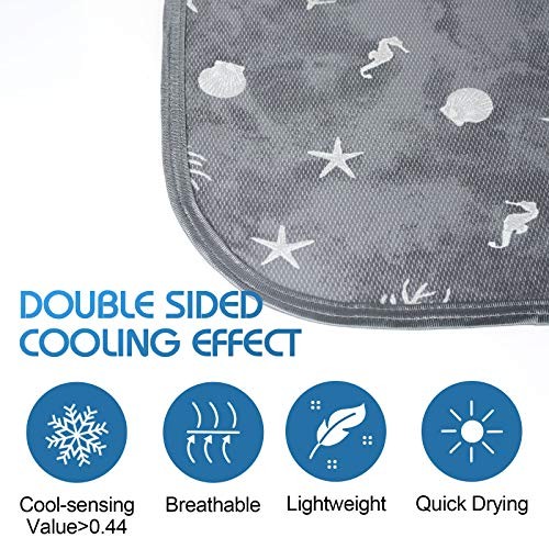 Cooling Throw Blanket with Double Sided Cold Throw XL 50"x70" Space Grey