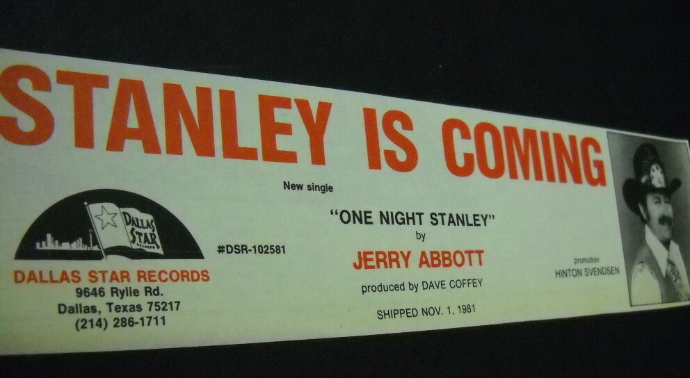 JERRY ABBOTT Pantera dad original 1981 promo trade advert STANLEY IS COMING