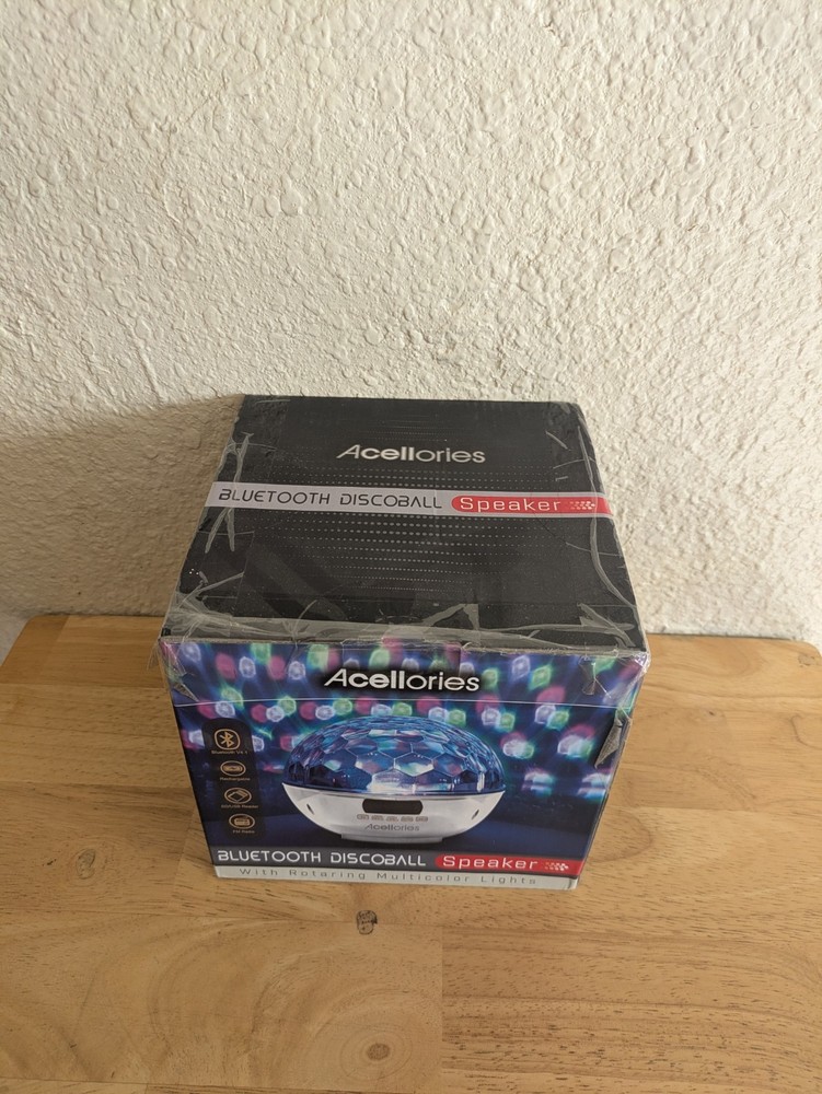 Acelllories Bluetooth Discoball Speaker Portable White