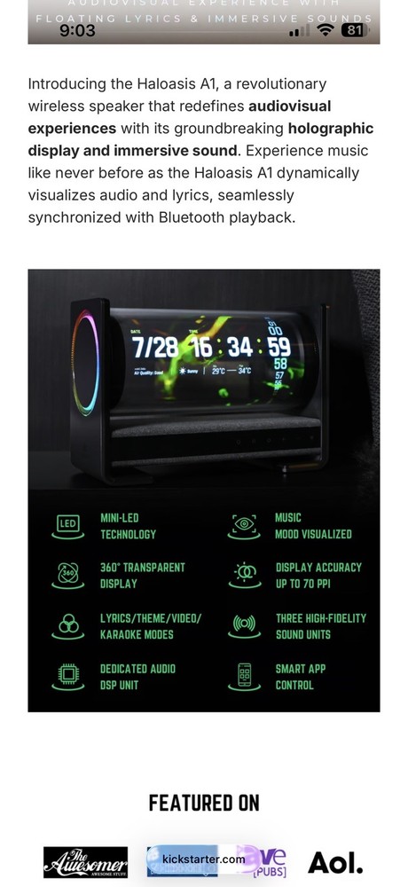 Holographic 3D Box Bluetooth Speaker