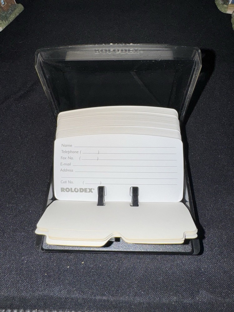 Rolodex Card File Vintage Black With Inserts