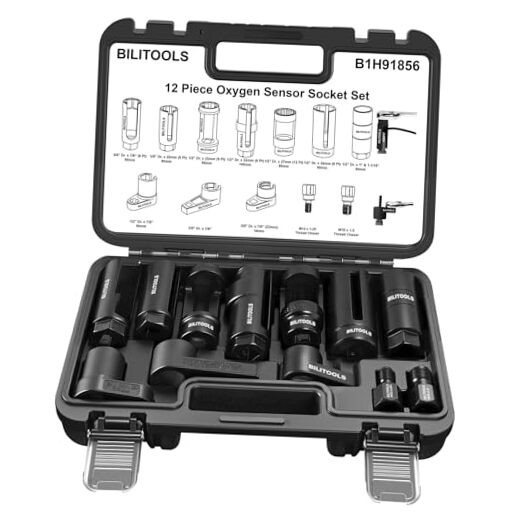 -Piece O2 Oxygen Sensor Socket Set 7/8" (22mm), 1" & 1-1/16", Offset Oxygen 12
