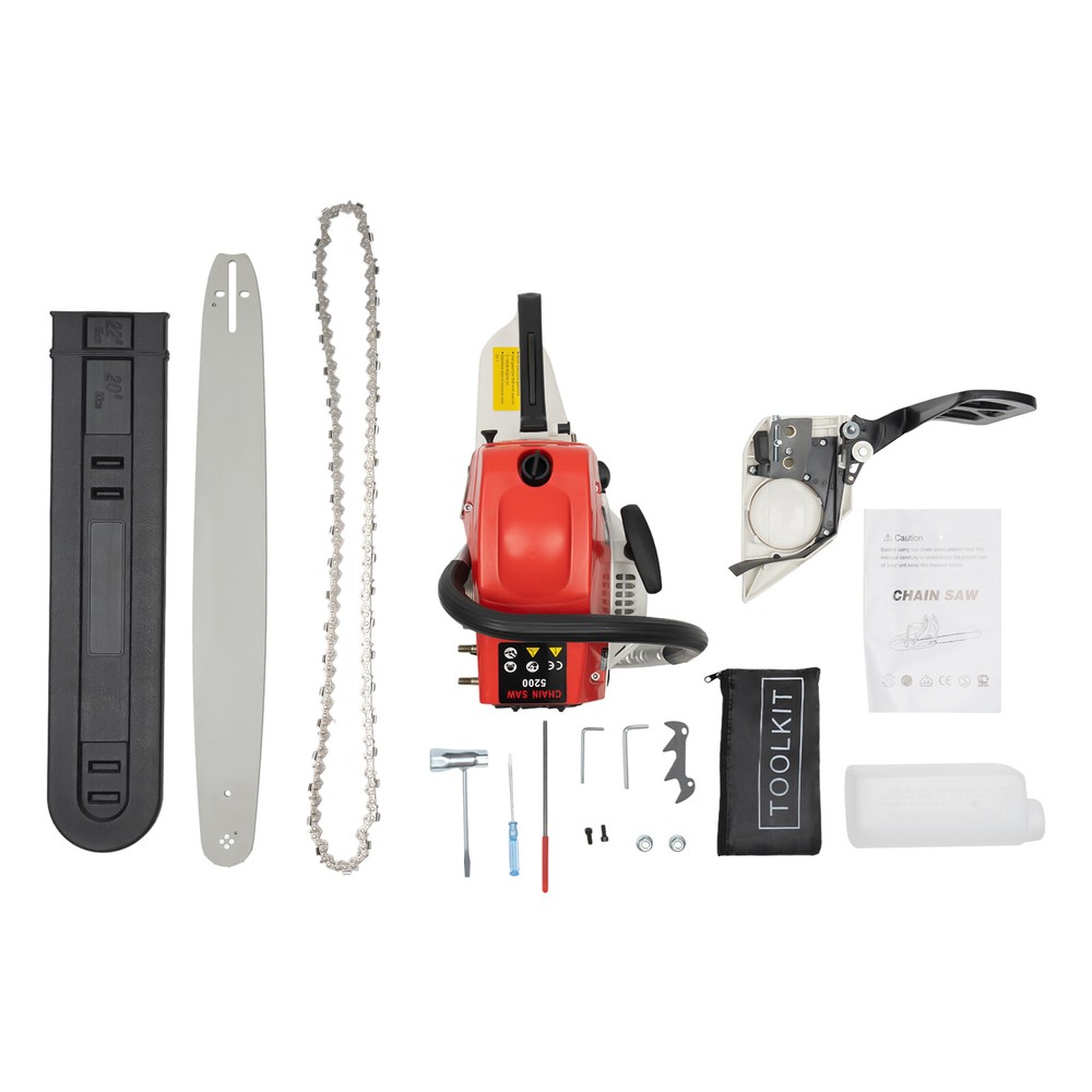 Pro 22" Bar 52cc 2 Stroke Gas Powered Chainsaw Engine Cutting Handheld