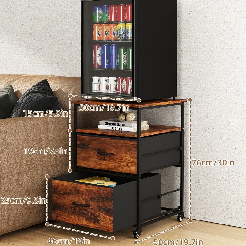 Mini Fridge Stand with Storage Beverage Refrigerator Cooler Stand Table