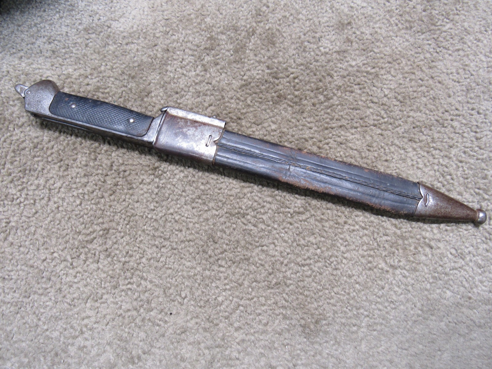 Danish M1889 Krag Jorgensen Bayonet w/ Scabbard Dated 1891 WK & C Mfg