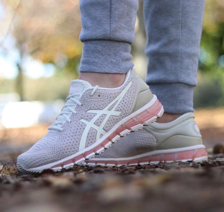 Asics gel quantum 360 knit 2 birch feather grey Women's Running Training Shoes