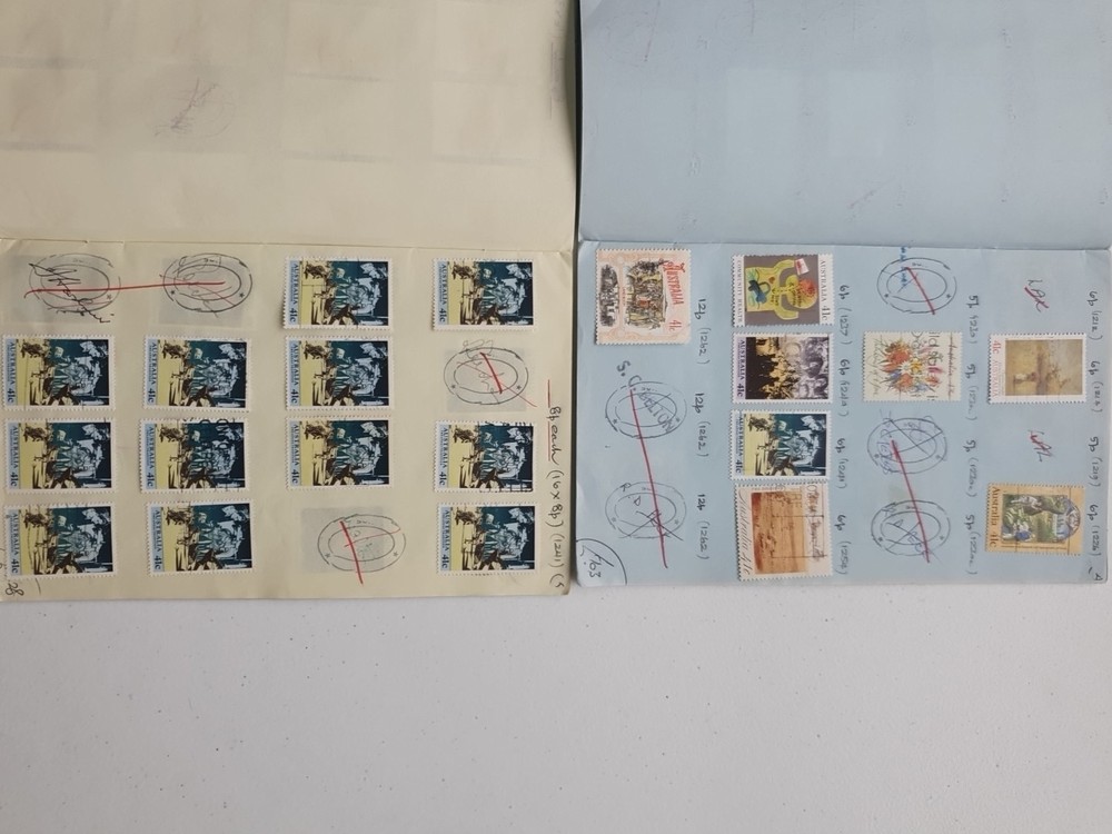 6 Stamp Approval Booklets Containing Austalia Stamps
