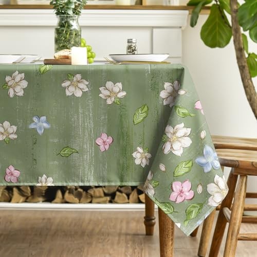 Spring Tablecloth 60×84 Inch Rectangular, Elegant 60" x 84" (Rectangle) Green