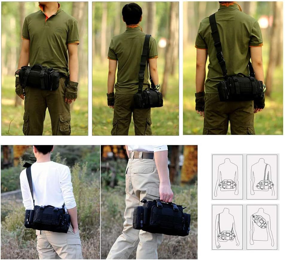 Bike Handlebar Bag Waterproof Front Storage Bag with Removable Shoulder Strap