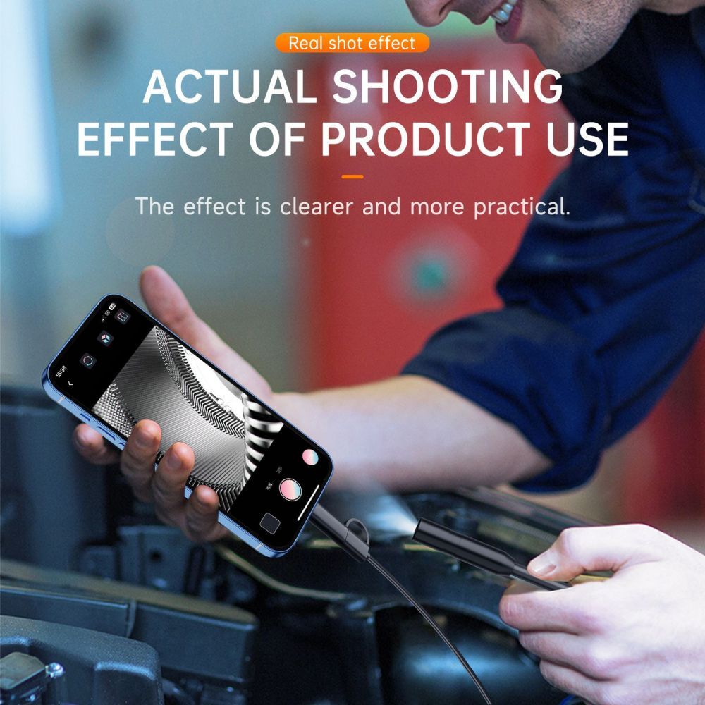 Endoscope Inspection Camera For iPhone 15 Pro Max/iPad/Samsung Borescope Cable