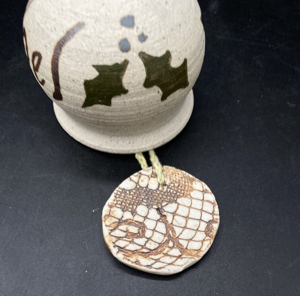 Noel Christmas Pottery Bell or Wind Chime