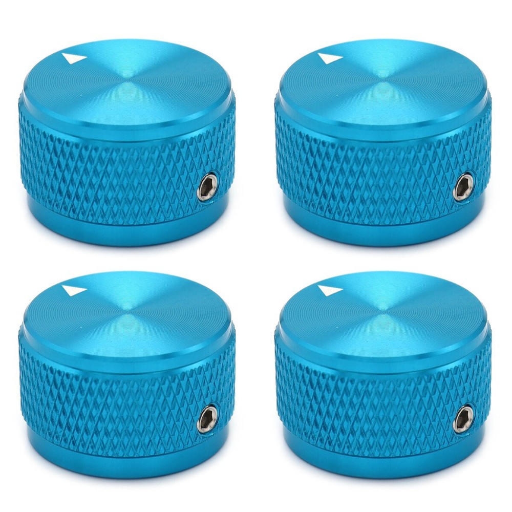 4Pcs Aluminium Alloy Electric Bass Guitar Knobs Volume Tone Control Knobs Blue