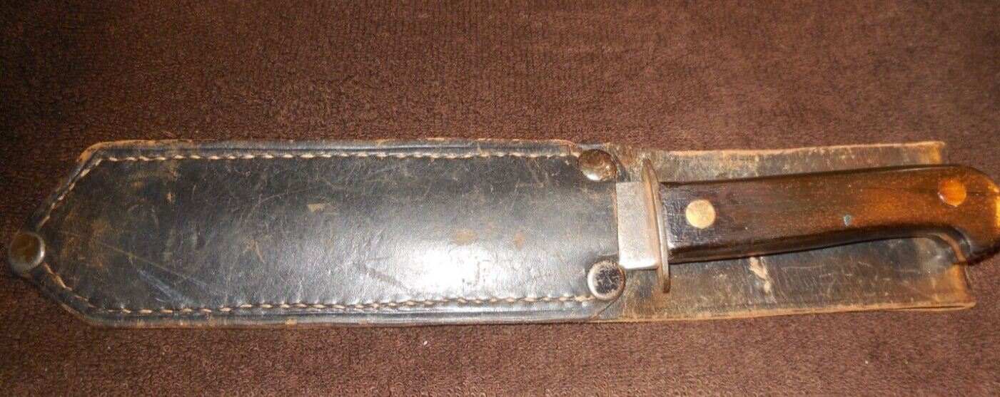 WW2 Royal Cutlery Knife Co. Fighting Knife And Leather Scabbard