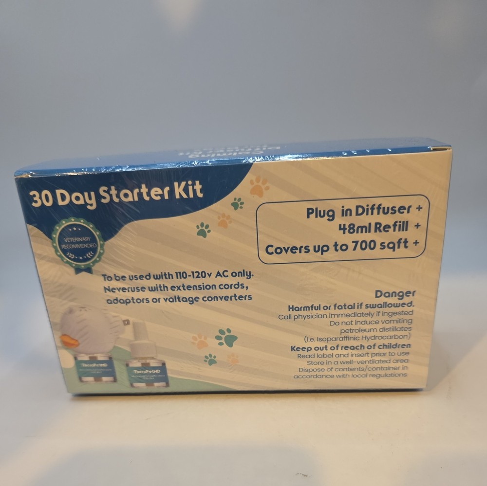 TheraPet MD Advanced Dog Calming Diffuser Kit (1 Diffuser + 2 Refills) New