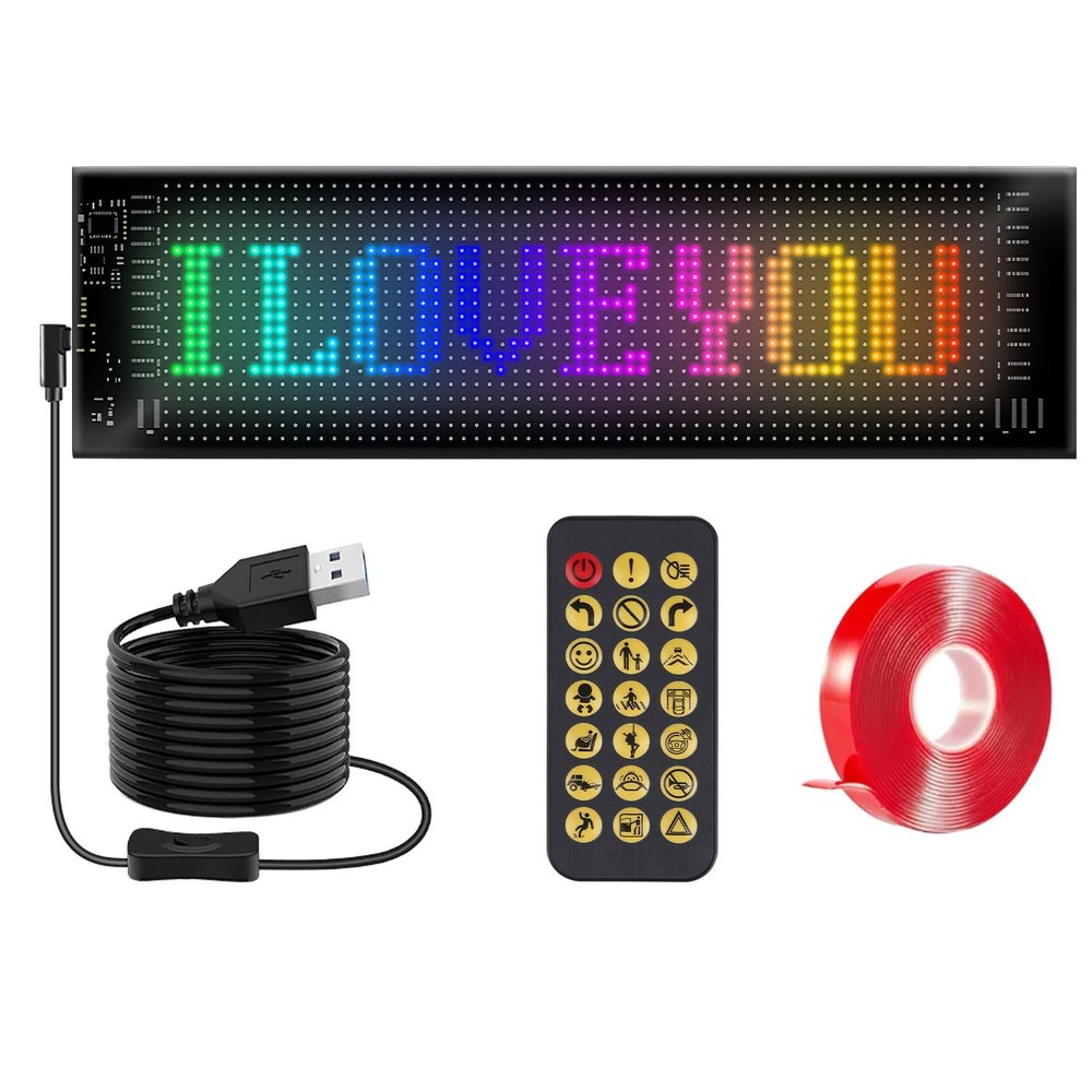 2Pack 16x96 Matrix Devil Eyes Lights f/ Car Ultra-thin Programmable LED