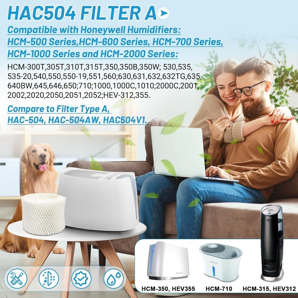 Humidifier Filter Replacement Pack for Honeywell 4 Pack Water Filters