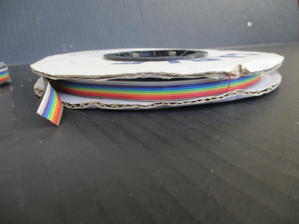 10-Wire Conductor Flat Cable 28 Gage +50ft Rainbow