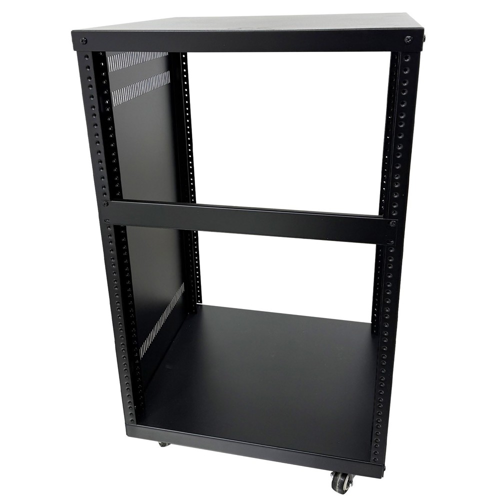 12U Open Frame Server Rack with 4 Casters Mobile Under-Desk Server Stand