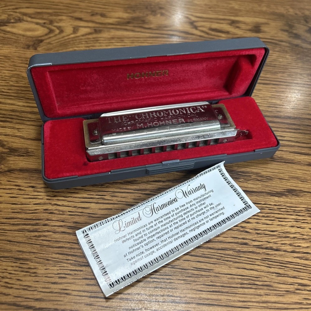 "THE CHROMONICA" MODEL 260 "C" BY M. HOHNER HARMONICA ORIGINAL STORAGE CASE