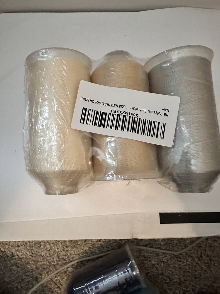 New brothread - Three Huge Spool 5000M Each Polyester Embroidery Machine Thr...