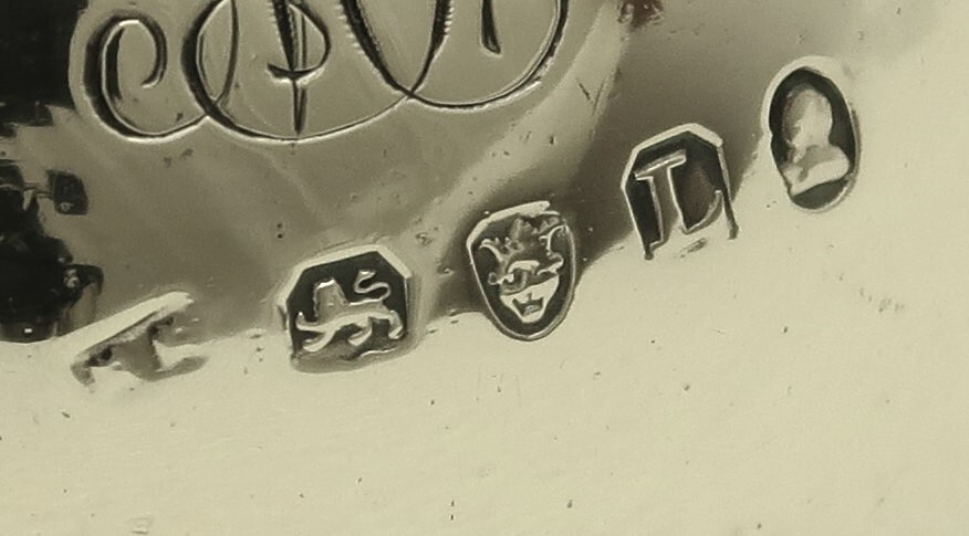 English Sterling Silver Pap-boat Date-marked 1806 MF Script monogram