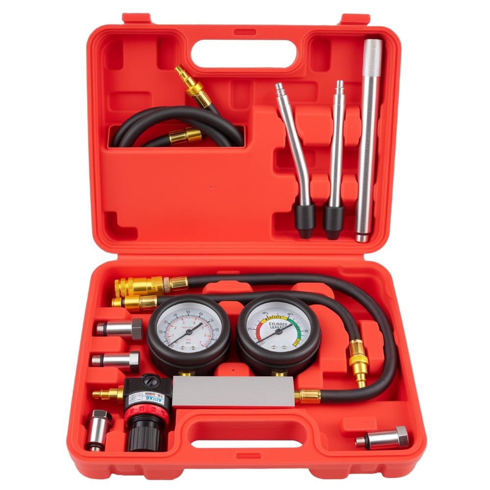 Automotive Cylinder Leak Down Tester Kit - Engine Compression & Leakage Test Too