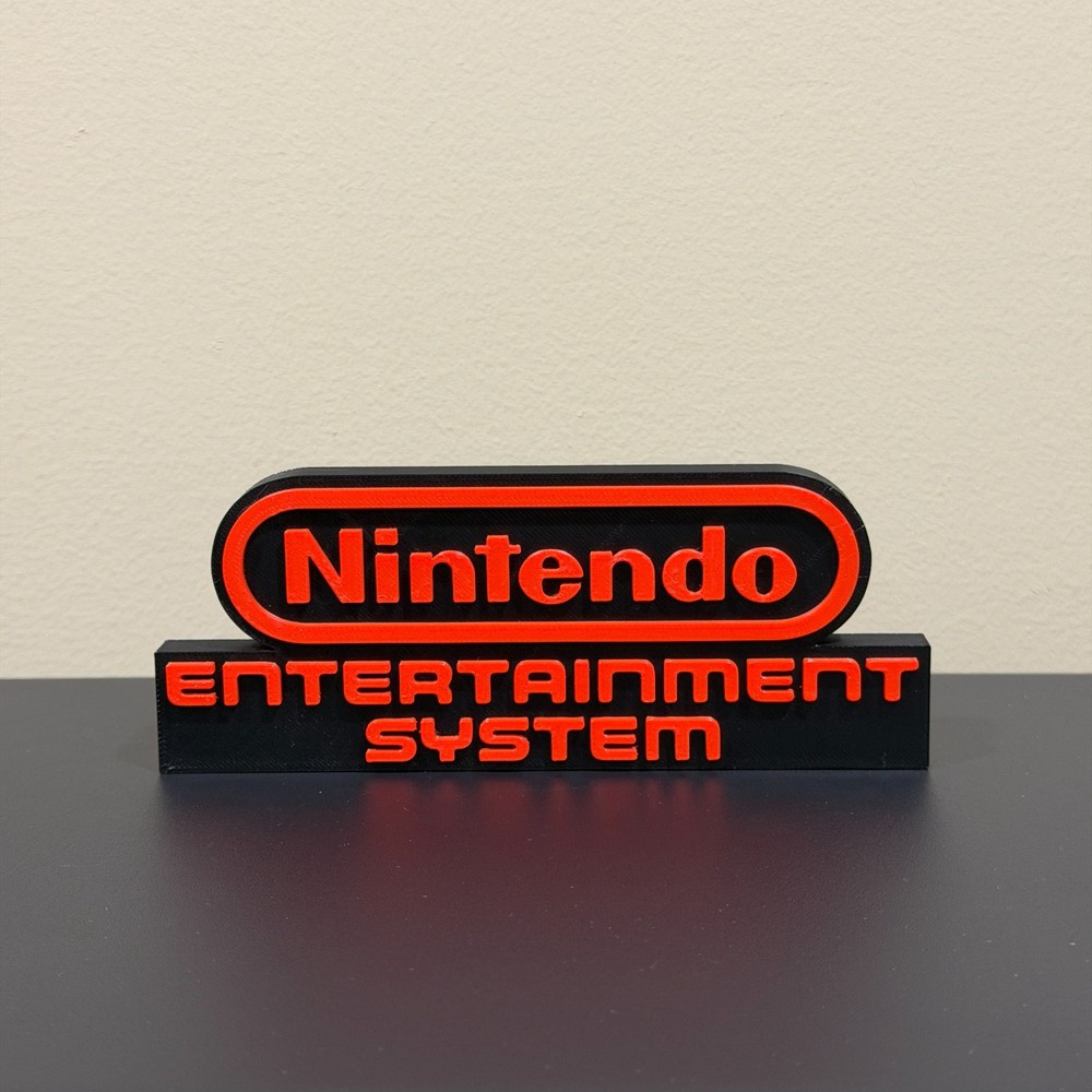 Nintendo Entertainment System decor sign 3D printed display
