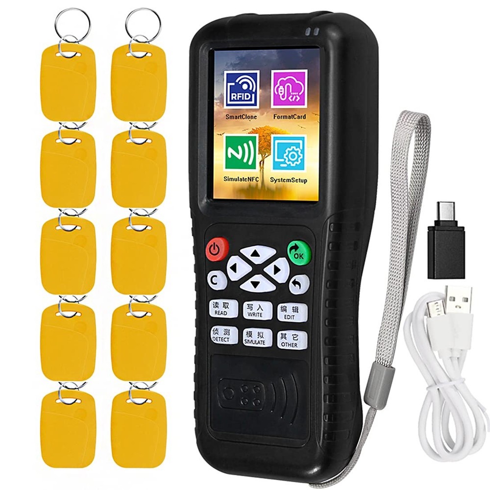 HERNAS RFID Reader Writer Duplicator, Multi Frequencies RFID Smart Card Progr...
