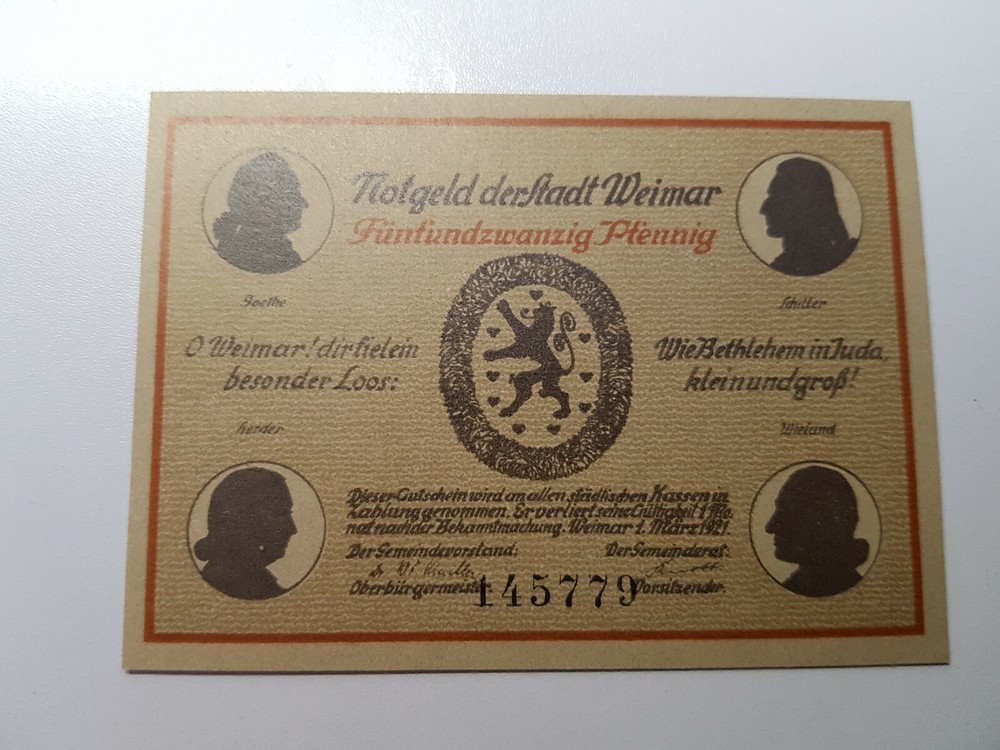 25 Pfennig 1921 Excellent Condition Old BANKNOTE Germany