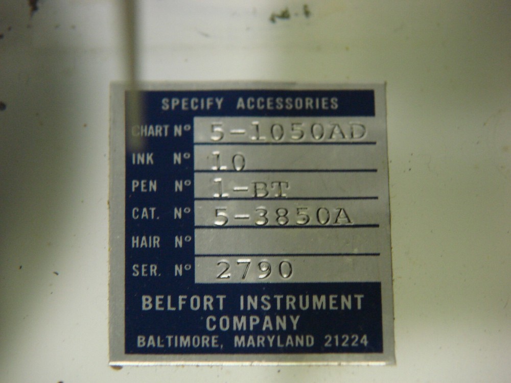 Belfort Instruments Pyranograph Model 5-3850A Chart Recorder