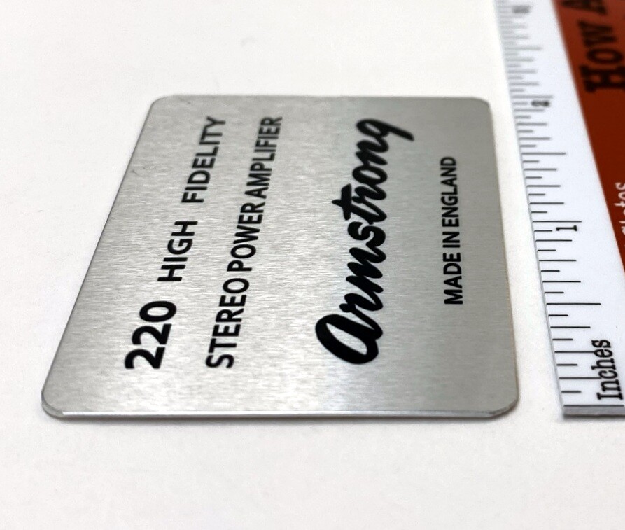 Armstrong 220 Badge for Amplifier Foilcal Replacement