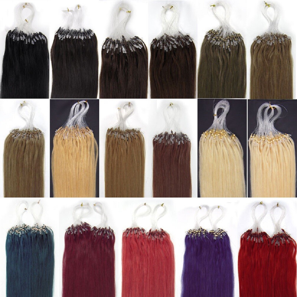 Micro Ring Link Human Hair Extensions Micro Beads Loop Tip Real Remy Thick Hair