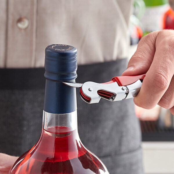 Acopa Waiter's Corkscrew with Red Metal Handle