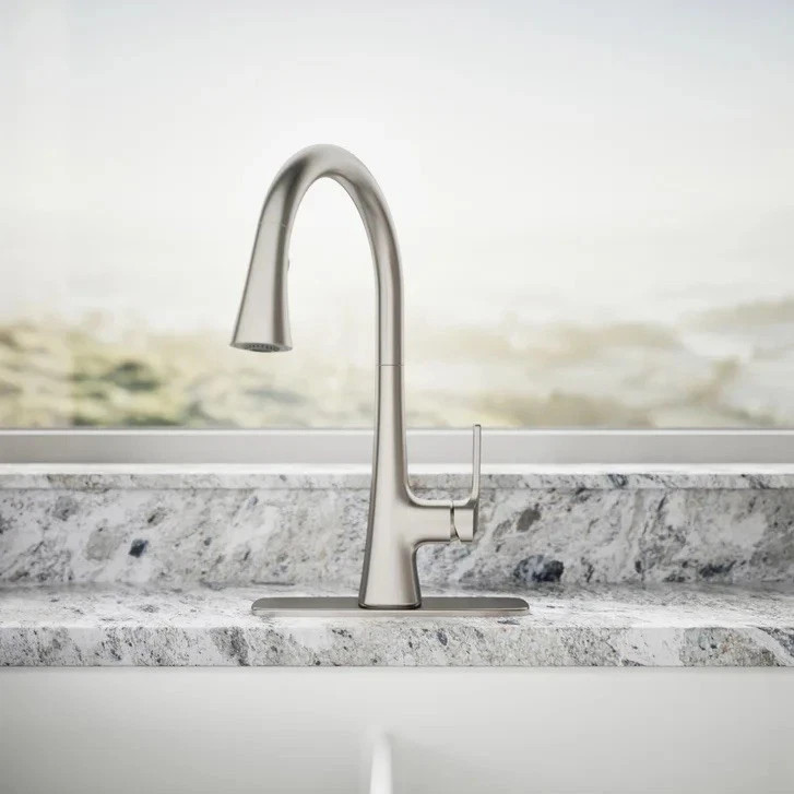 KOHLER GUILD Pull-Down Kitchen Faucet 3-Function Spray in STAINLESS STEEL Opened