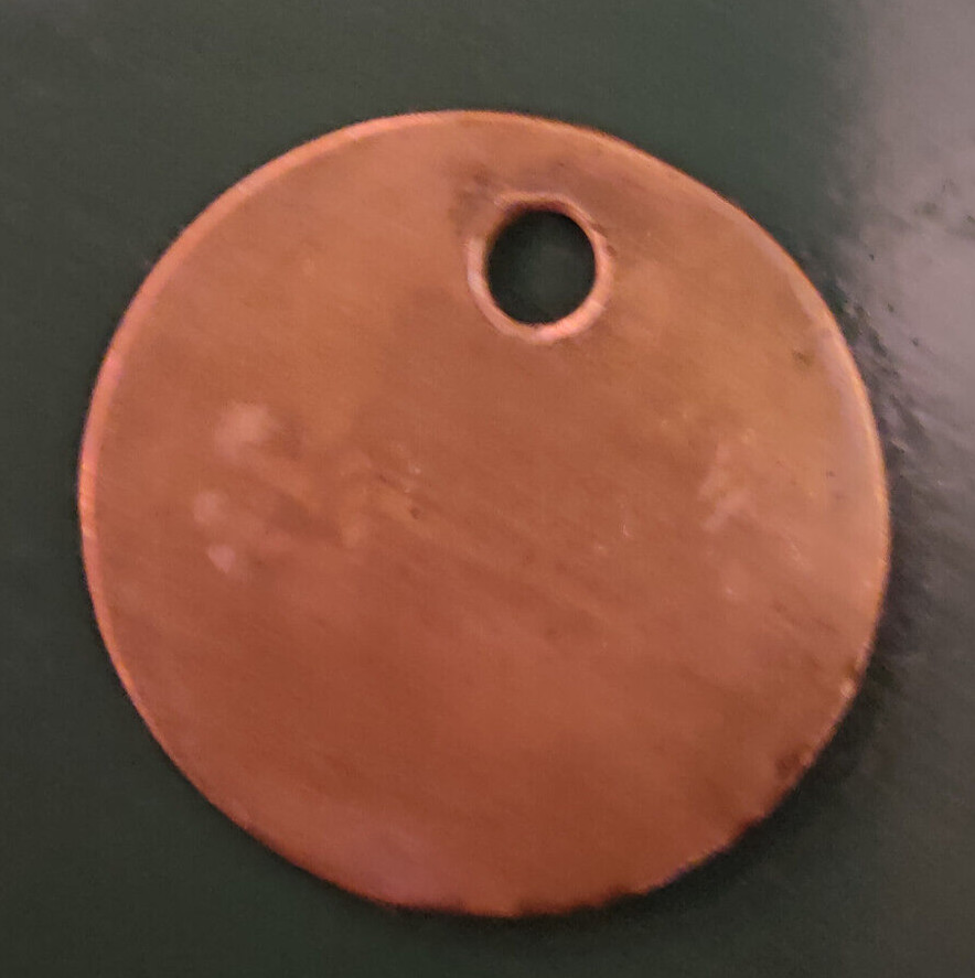 GRIMETHORPE Colliery Pit Check Tally - marked GRIMETHORPE COLLIERY 634