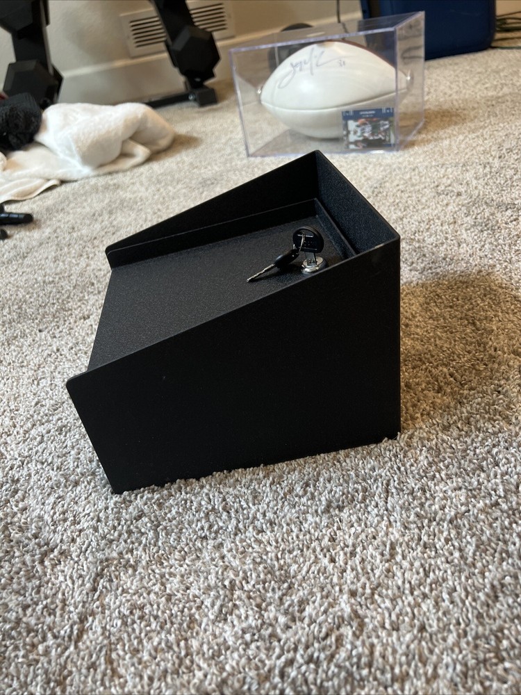 New Black Security Lock Box With Key