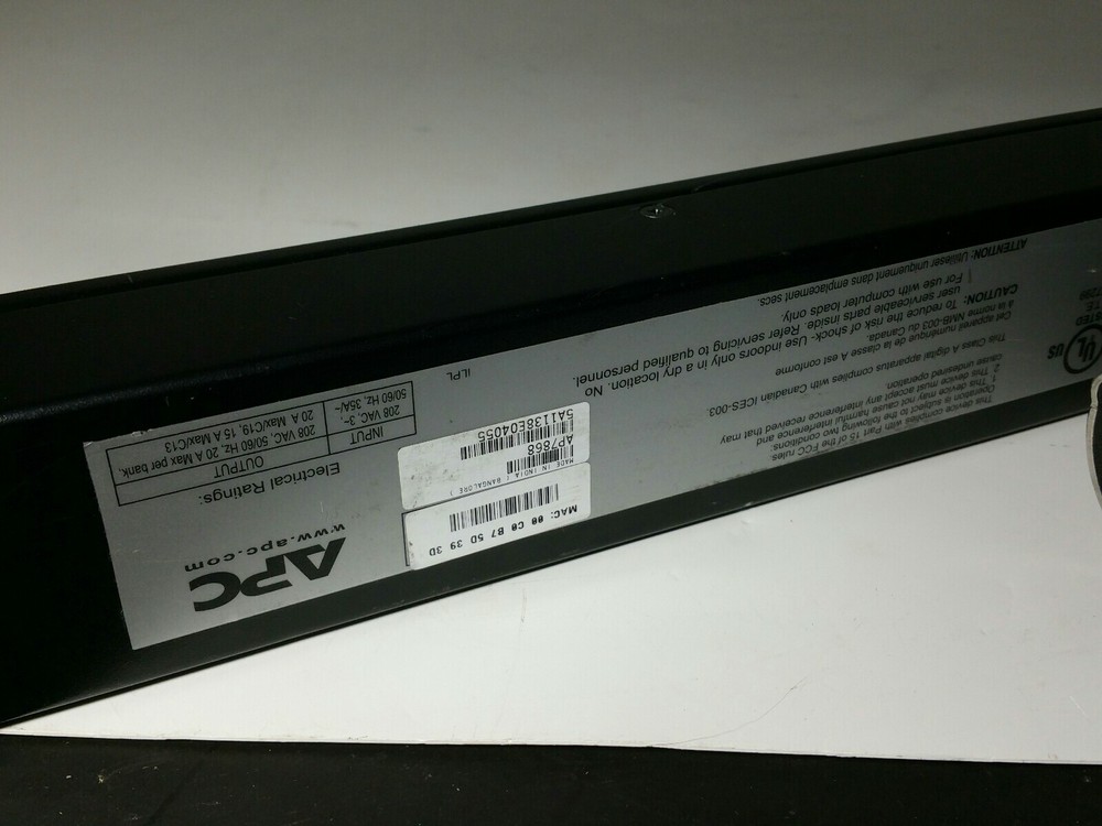 APC Rack PDU, Metered, AP7868 - Zero U - Power Distribution Strip