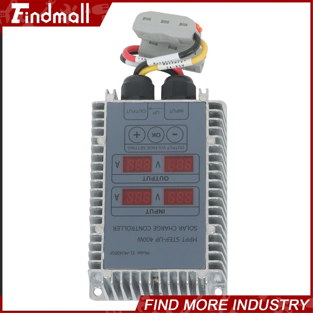 Findmall Solar Battery Charge Controller Boost MPPT Voltage Adjustable 400W