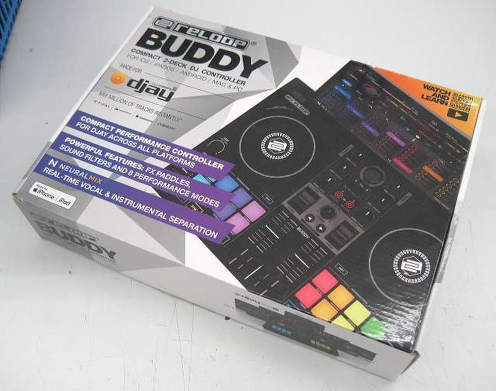 Reloop Buddy DJ Controller Compact 2-Deck DJAY Controller w/ Box Cable Used