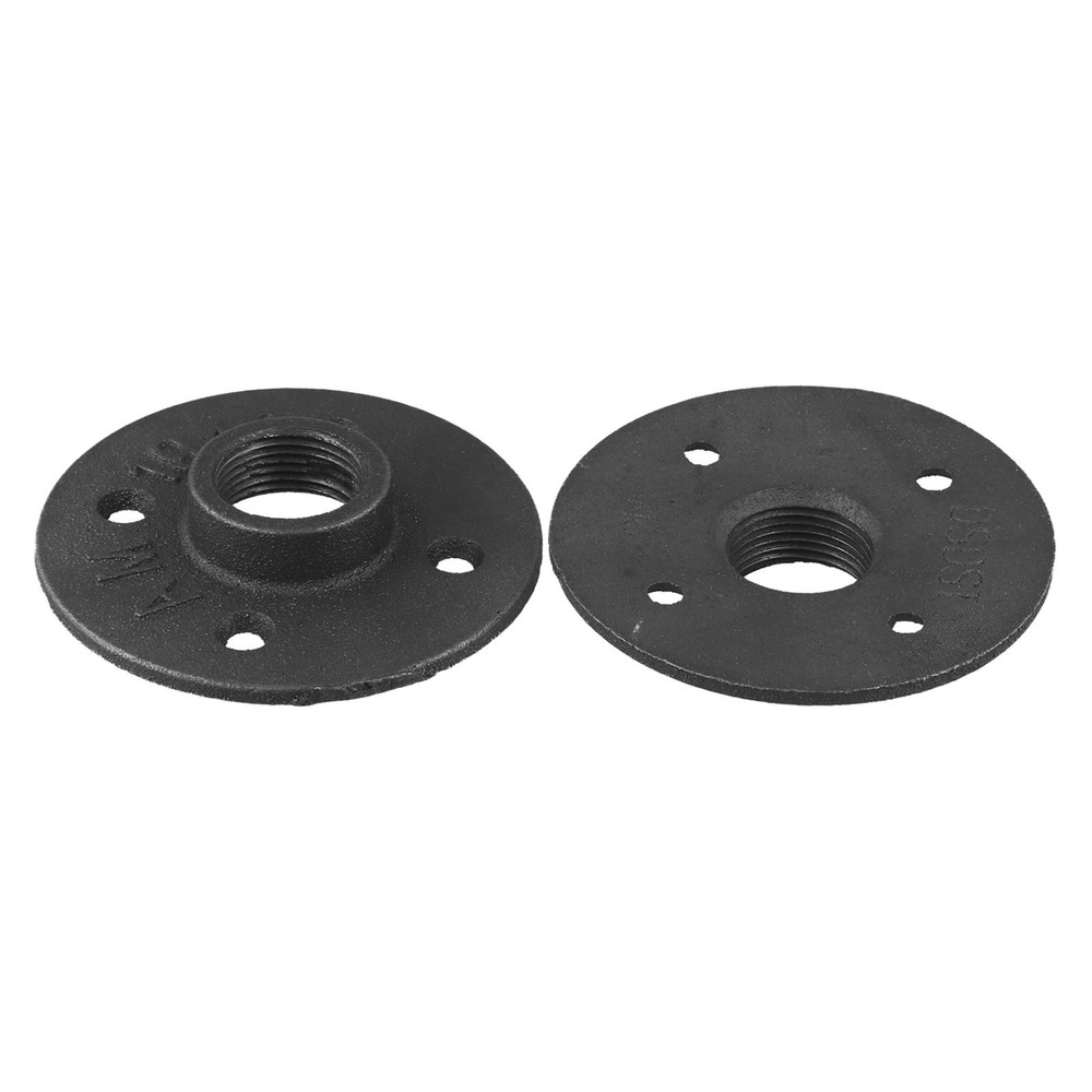 3/4 Black Painted Floor Flange with Threaded H 2 Pack Secure Installation