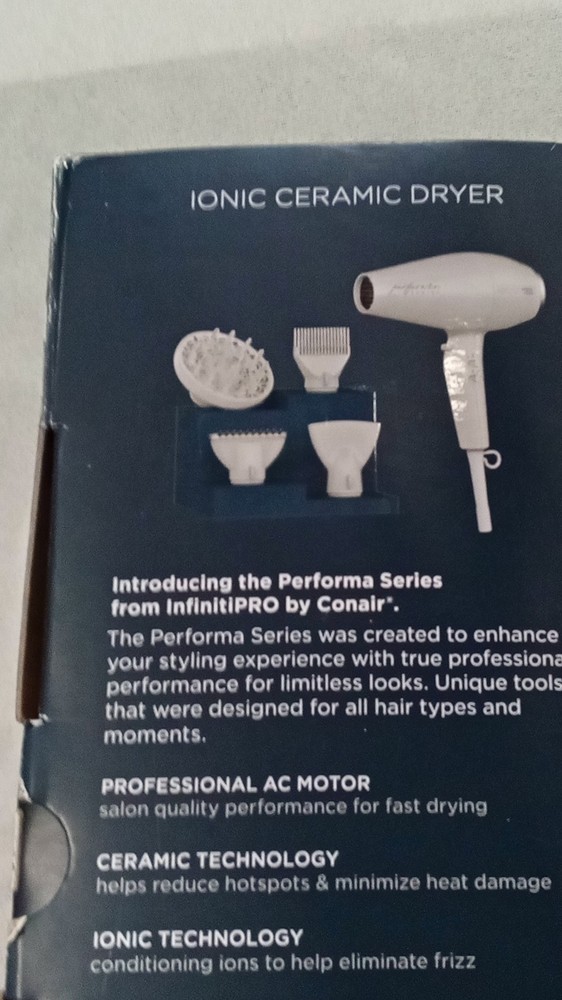 Conair InfinitiPRO Performa Ionic Ceramic Dryer Adjustable Heat Diffuser