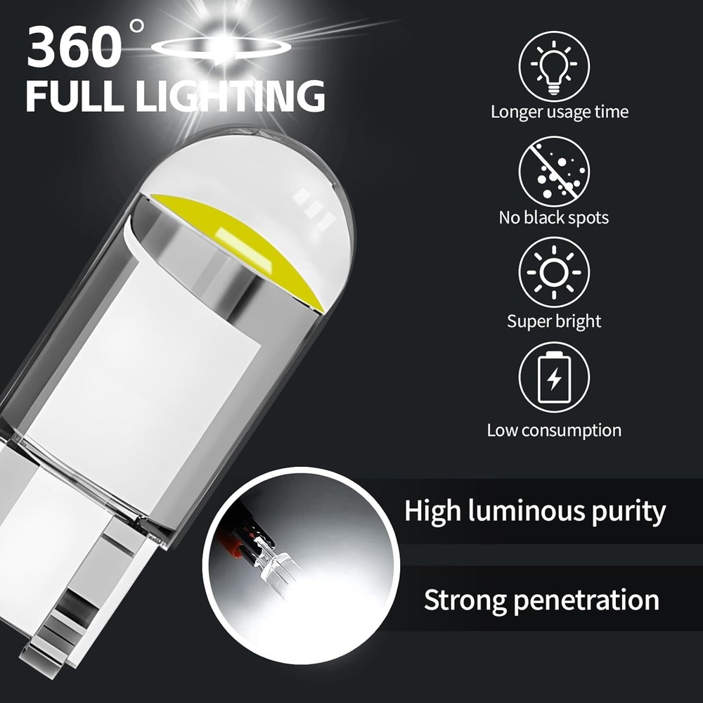 30PCS 194 Car LED Light Bulbs, T10 Interior Lights Bulb Replacement, Error Free