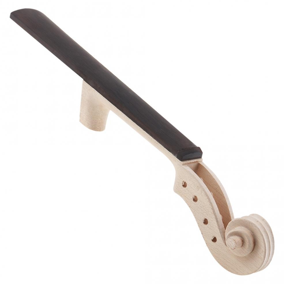4/4 Size Violin Neck Head Unfinished Ebony Fingerboard for Violin Part Replace