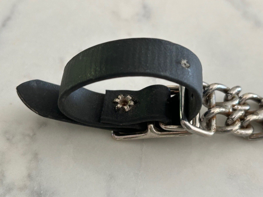 4″ CHROME PLATED BIOTHANE DOUBLE FLAT CURB CHAIN BLACK