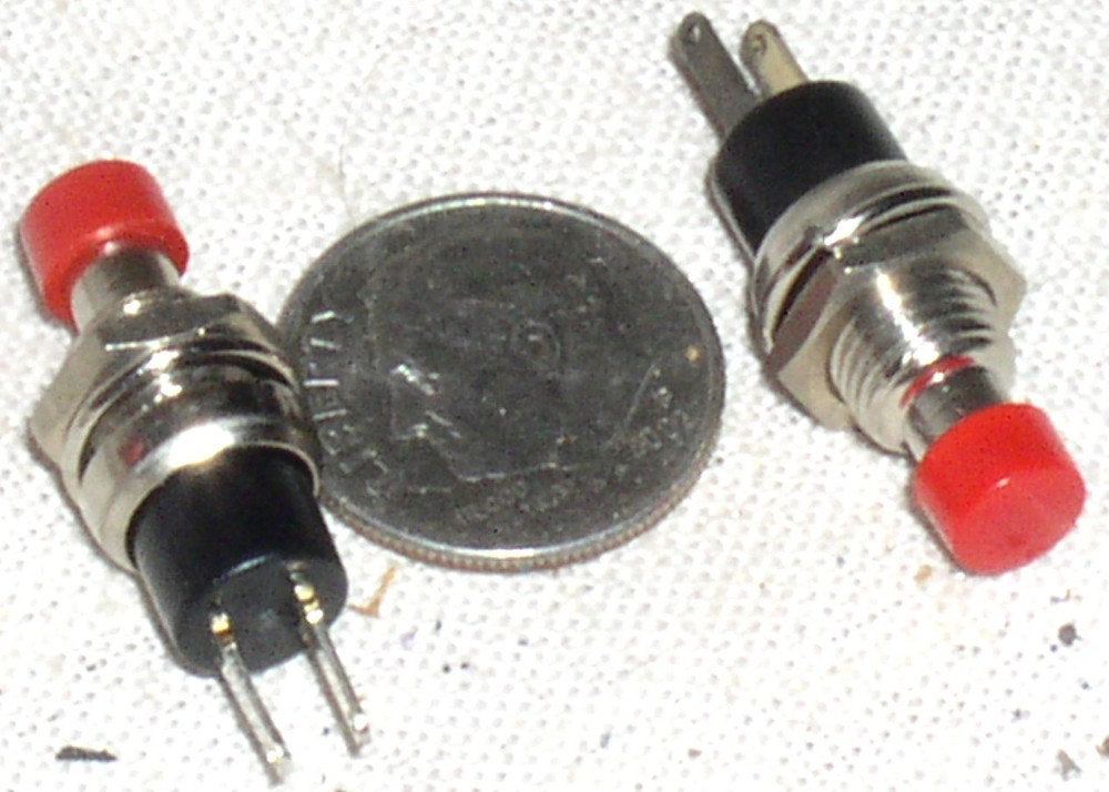 2 NEW MINI SMALL RED 3 AMP 3A A N/O MOMENTARY SPST PUSHBUTTON PUSH BUTTON SWITCH