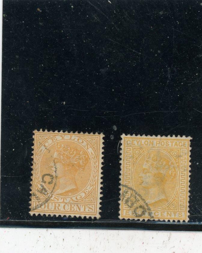 Ceylon 1883 Scott# 91-2 Canceled