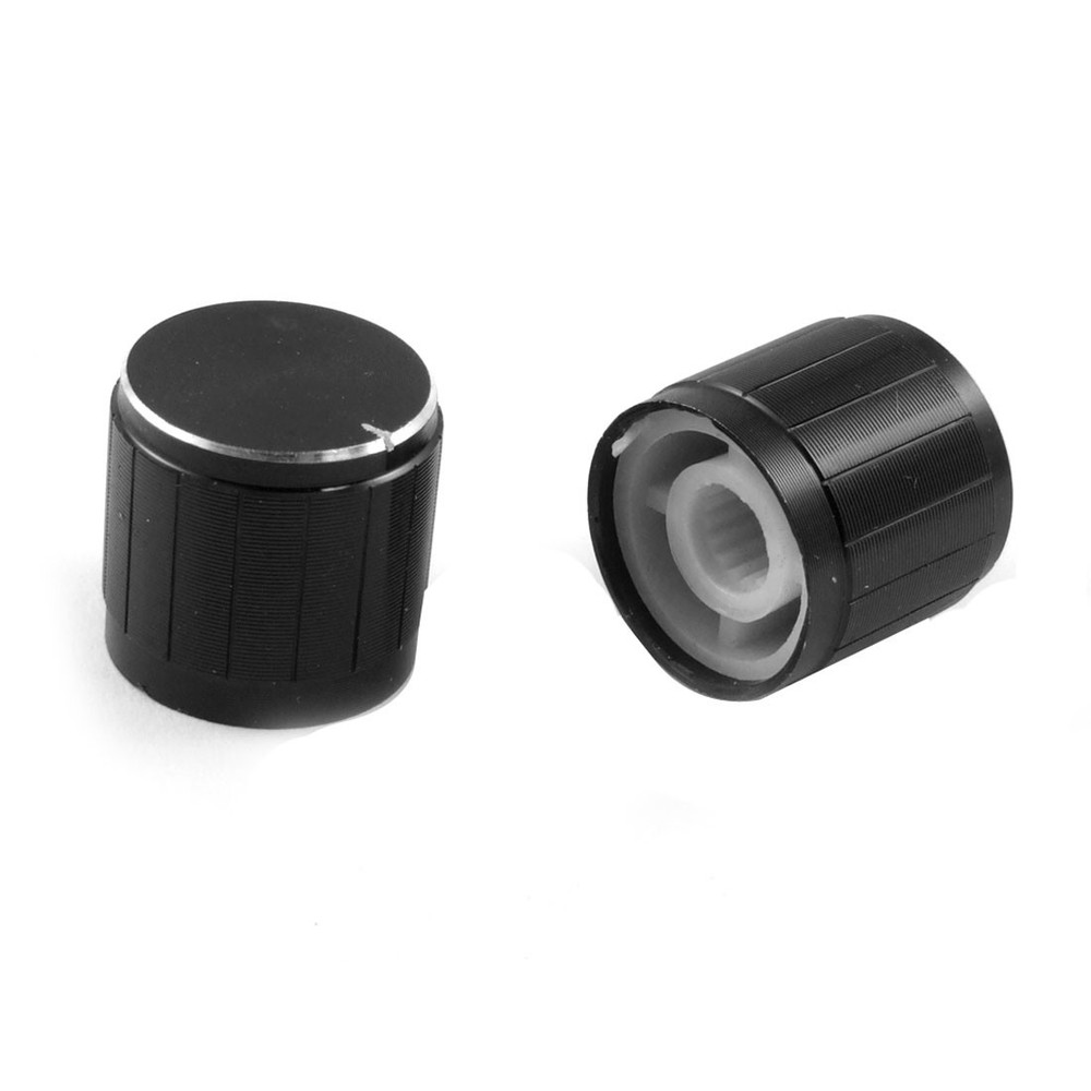 5 Pcs 17mm x 16mm Aluminum Volume Knobs Black for Amplifier
