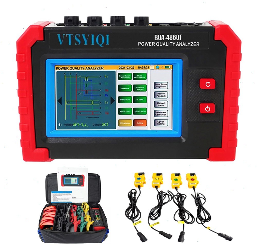 Three Phase Power Quality Analyzer with Current Clamp 10mA~10.0A Screenshot Save